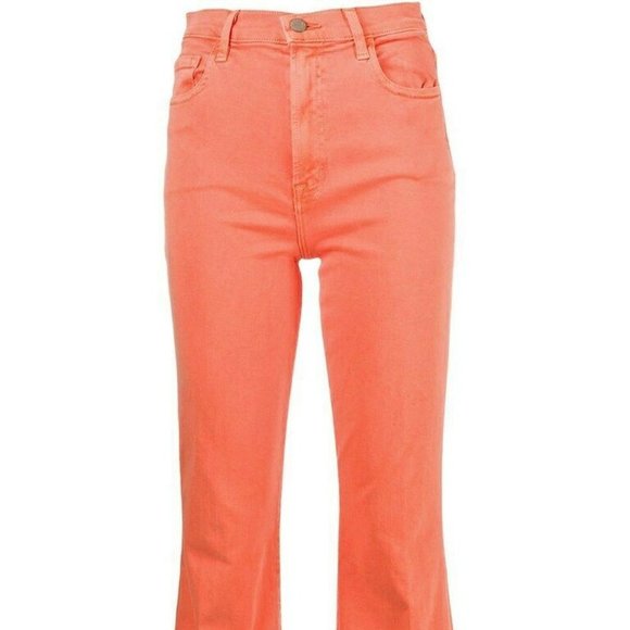 J Brand Julia High Rise Flare Sol Jeans Neon Orange - Picture 4 of 4
